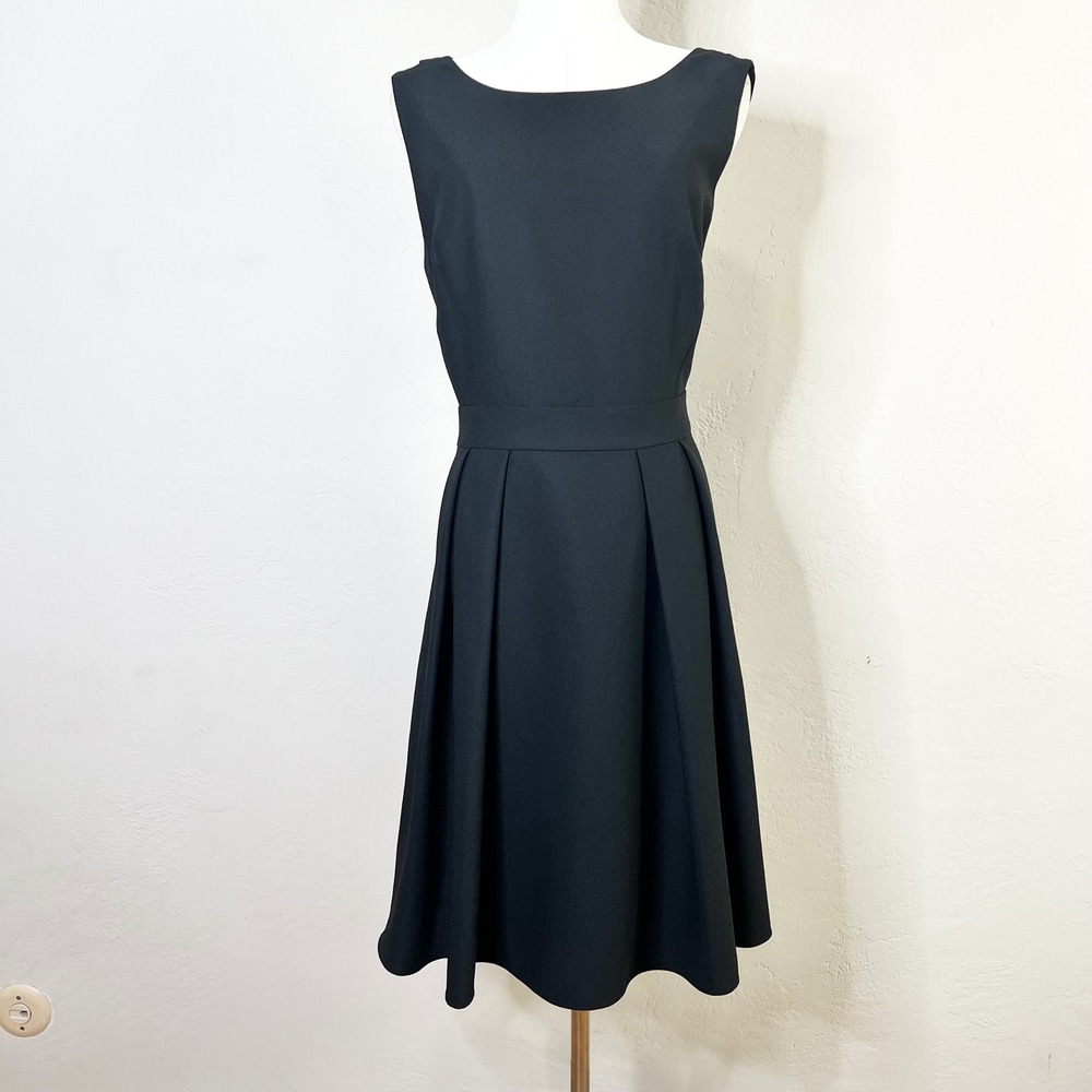 Kate Spade New‎ York Knee Length Black Sleeveless Fit Flare Bow Back Dress Sz 12